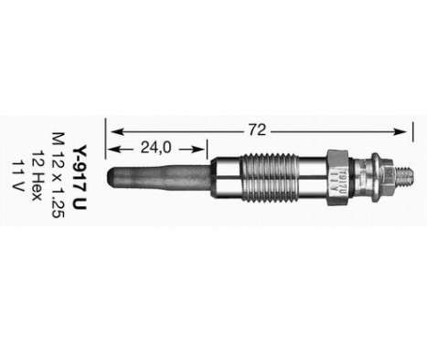 Glow Plug D-Power 1 Y-924J NGK, Image 5