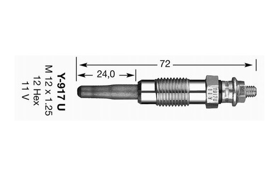 Glow Plug D-Power 1 Y-924J NGK, Image 5