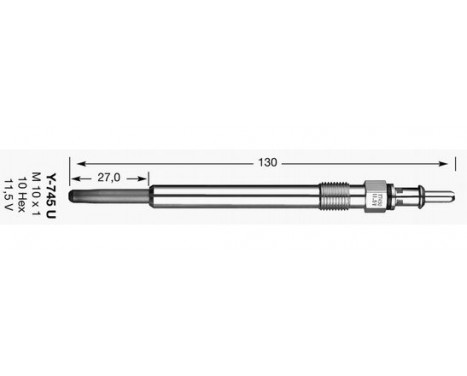 Glow Plug D-Power 11 Y-745U NGK, Image 2