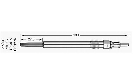 Glow Plug D-Power 11 Y-745U NGK, Image 2