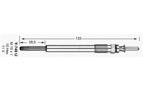 Glow Plug D-Power 14 Y-748U NGK, Image 2