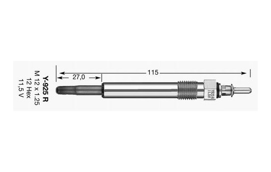 Glow Plug D-Power 16 Y-925J NGK, Image 3