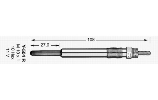 Glow Plug D-Power 24 Y-504J NGK, Image 3