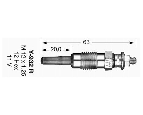 Glow Plug D-Power 25 Y-933J NGK, Image 2