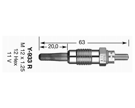 Glow Plug D-Power 25 Y-933J NGK, Image 4