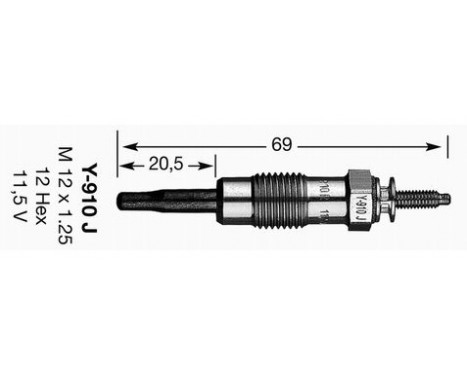 Glow Plug D-Power 3 Y-910J NGK, Image 2