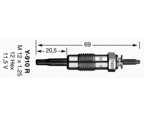 Glow Plug D-Power 3 Y-910J NGK, Image 3