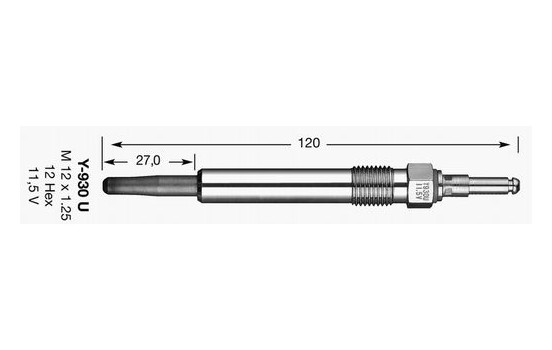 Glow Plug D-Power 30 Y-930U NGK, Image 2