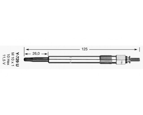 Glow Plug D-Power 34 Y-729U NGK, Image 2