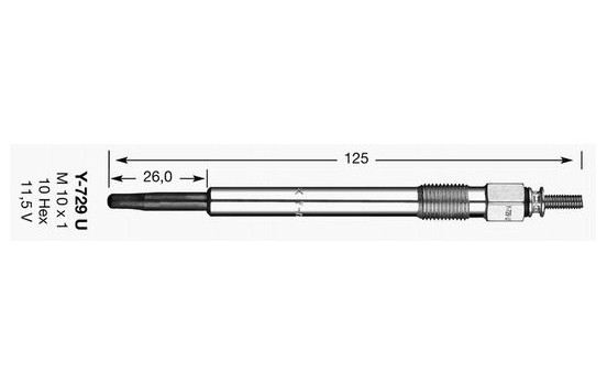 Glow Plug D-Power 34 Y-729U NGK, Image 2
