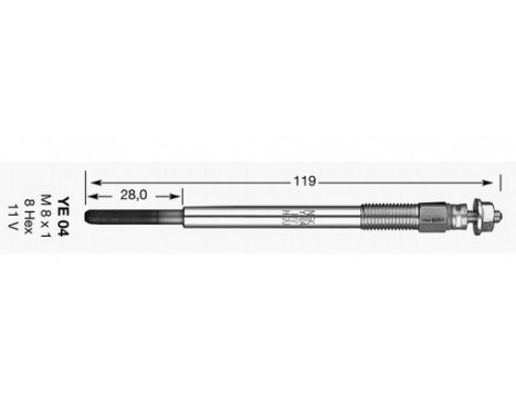 Glow Plug D-Power 40 YE04 NGK, Image 2