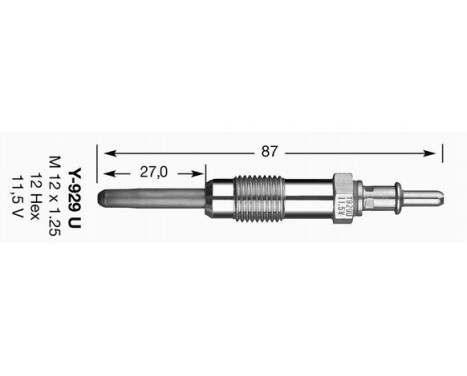 Glow Plug D-Power 41 Y-929U NGK, Image 3