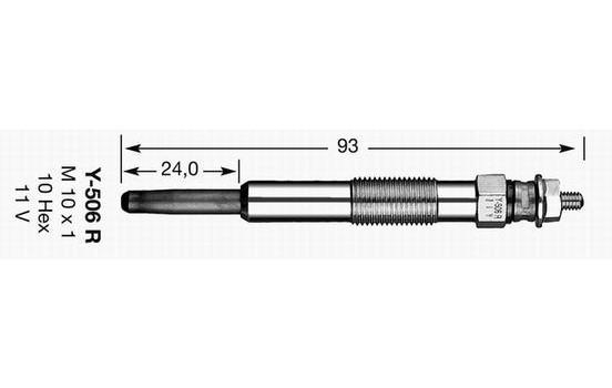 Glow Plug D-Power 7 Y-506J NGK, Image 3