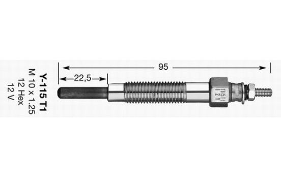 Glow Plug Y-115T1 NGK, Image 2