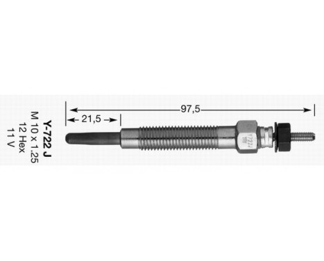 Glow Plug Y-722JS NGK, Image 2