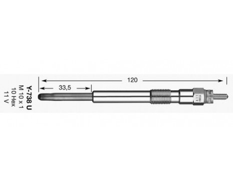 Glow Plug Y-738U NGK, Image 2