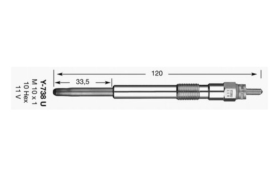 Glow Plug Y-738U NGK, Image 2