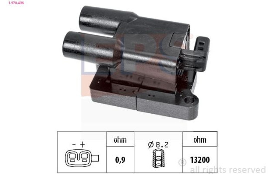 Ignition coil 1.970.496 EPS Facet