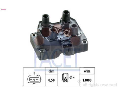 Ignition Coil Made in Italy - OE Equivalent 9.6068 Facet, Image 2