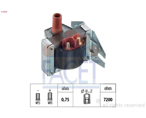 Ignition Coil Made in Italy - OE Equivalent 9.6069 Facet