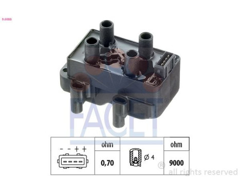 Ignition Coil Made in Italy - OE Equivalent 9.6088 Facet, Image 2