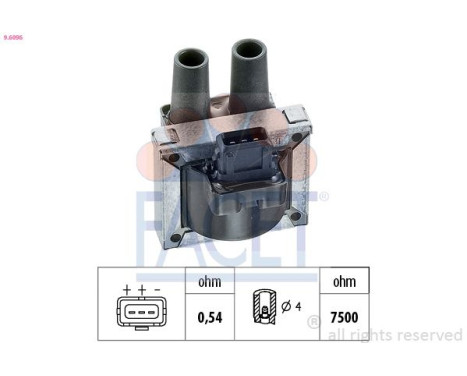 Ignition Coil Made in Italy - OE Equivalent 9.6096 Facet