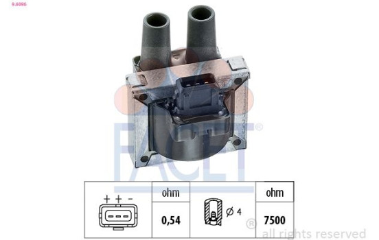 Ignition Coil Made in Italy - OE Equivalent 9.6096 Facet