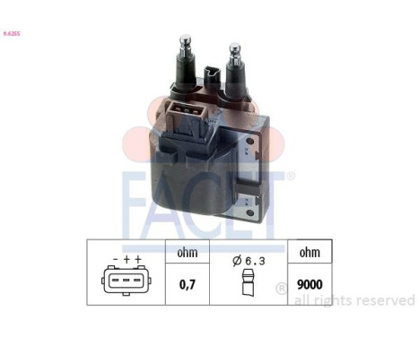 Ignition Coil Made in Italy - OE Equivalent 9.6255 Facet