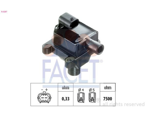 Ignition Coil Made in Italy - OE Equivalent 9.6287 Facet, Image 3