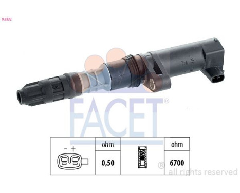 Ignition Coil Made in Italy - OE Equivalent 9.6332 Facet, Image 2