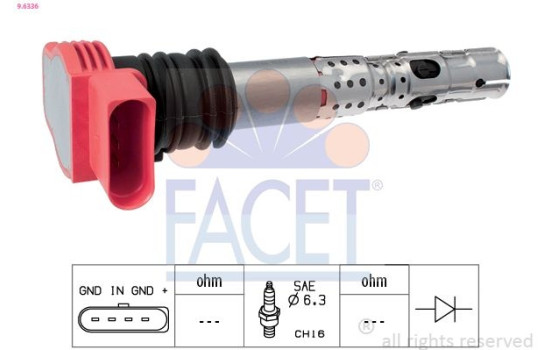 Ignition Coil Made in Italy - OE Equivalent 9.6336 Facet