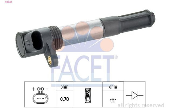 Ignition Coil Made in Italy - OE Equivalent 9.6342 Facet