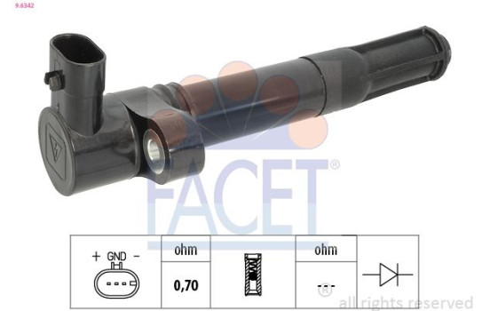 Ignition Coil Made in Italy - OE Equivalent 9.6342 Facet