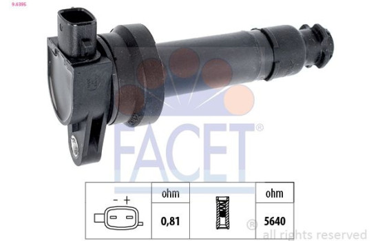 Ignition Coil Made in Italy - OE Equivalent 9.6395 Facet