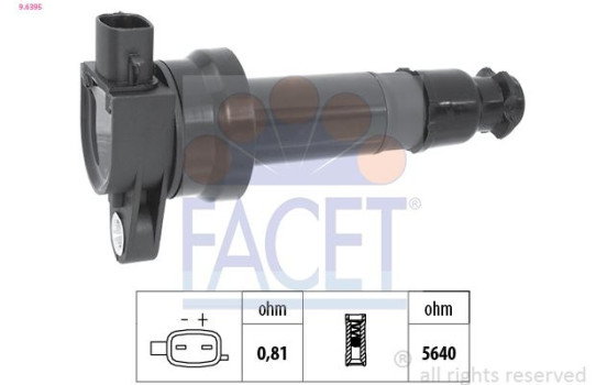 Ignition Coil Made in Italy - OE Equivalent 9.6395 Facet