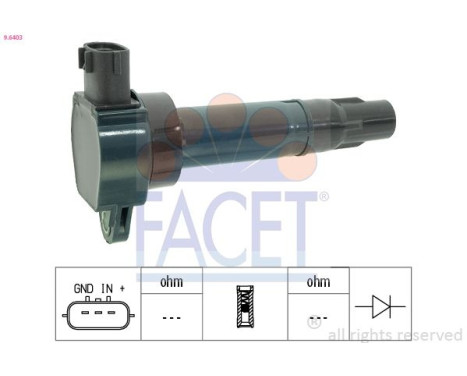 Ignition Coil Made in Italy - OE Equivalent 9.6403 Facet, Image 2