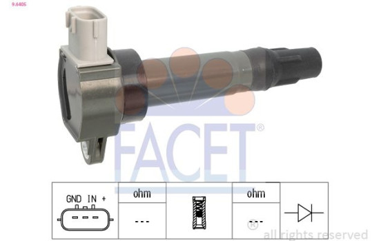 Ignition Coil Made in Italy - OE Equivalent 9.6405 Facet