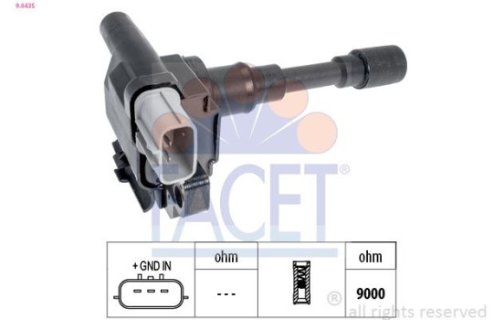 Ignition Coil Made in Italy - OE Equivalent 9.6435 Facet