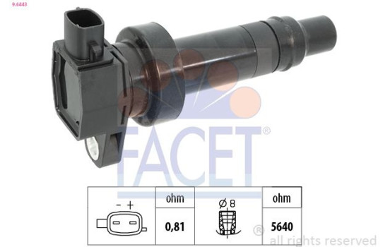 Ignition Coil Made in Italy - OE Equivalent 9.6443 Facet