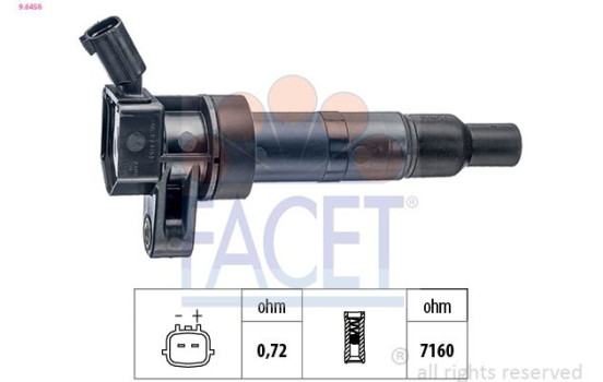 Ignition Coil Made in Italy - OE Equivalent 9.6456 Facet