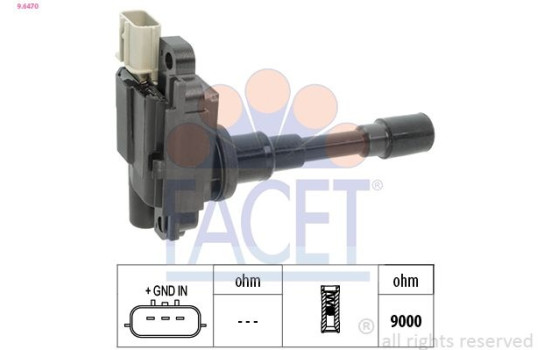 Ignition Coil Made in Italy - OE Equivalent 9.6470 Facet