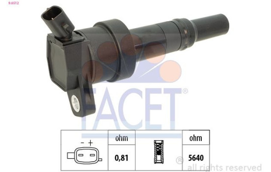 Ignition Coil Made in Italy - OE Equivalent 9.6512 Facet