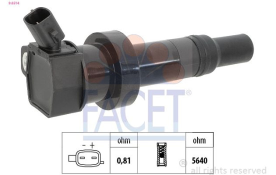 Ignition Coil Made in Italy - OE Equivalent 9.6514 Facet