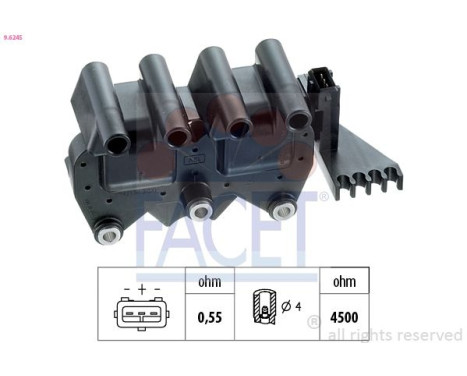 Ignition Coil OE Equivalent 9.6245 Facet, Image 2