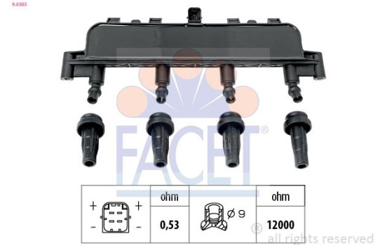 Ignition Coil OE Equivalent 9.6303 Facet