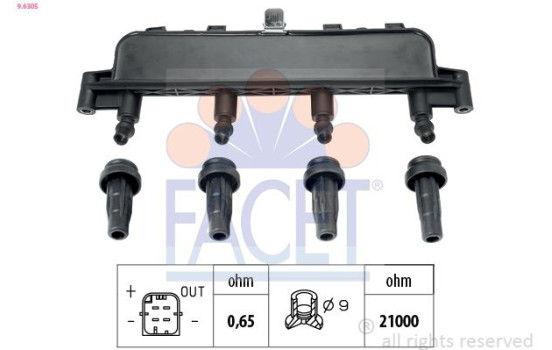 Ignition Coil OE Equivalent 9.6305 Facet