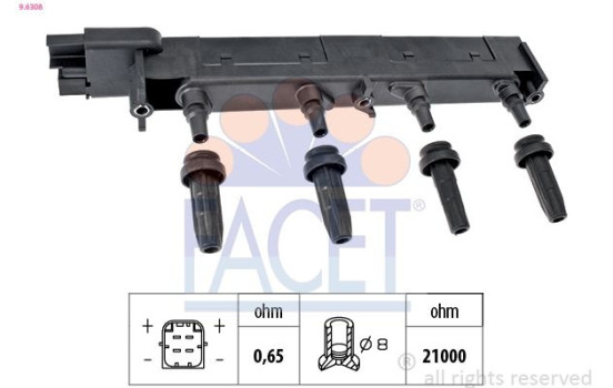 Ignition Coil OE Equivalent 9.6308 Facet