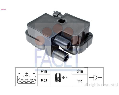 Ignition Coil OE Equivalent 9.6317 Facet, Image 2