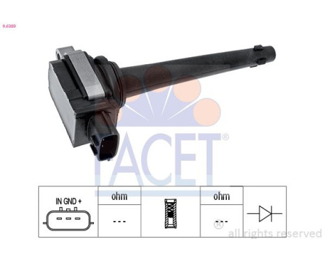 Ignition Coil OE Equivalent 9.6389 Facet, Image 2