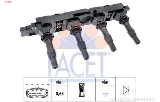 Ignition Coil OE Equivalent 9.6408 Facet
